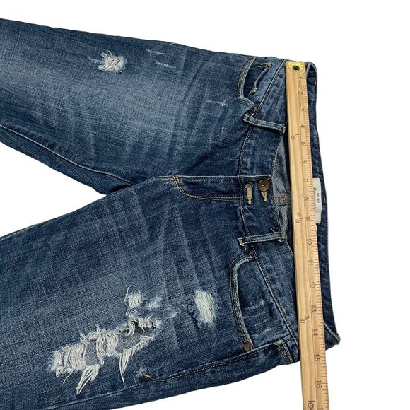Abercrombie and Fitch Womens Jeans Size 4 Distressed Capri Blue Jeans Dark Wash - Picture 12 of 12